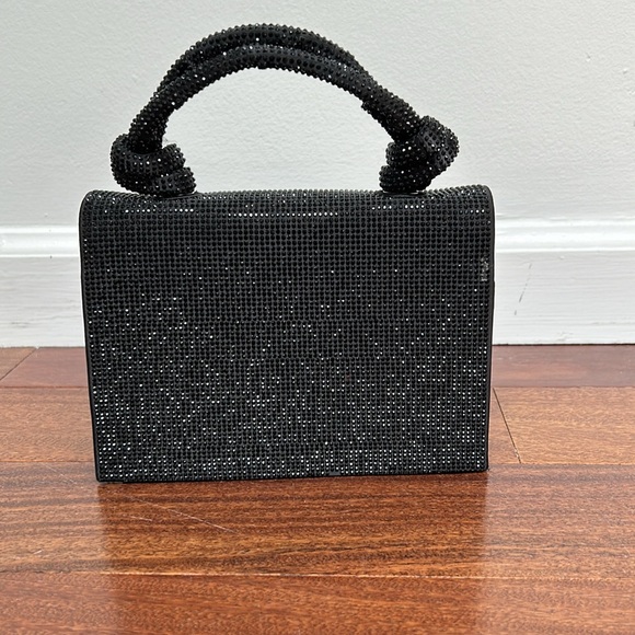 ZARA faux diamond knot handle bag | Black - Picture 4 of 7
